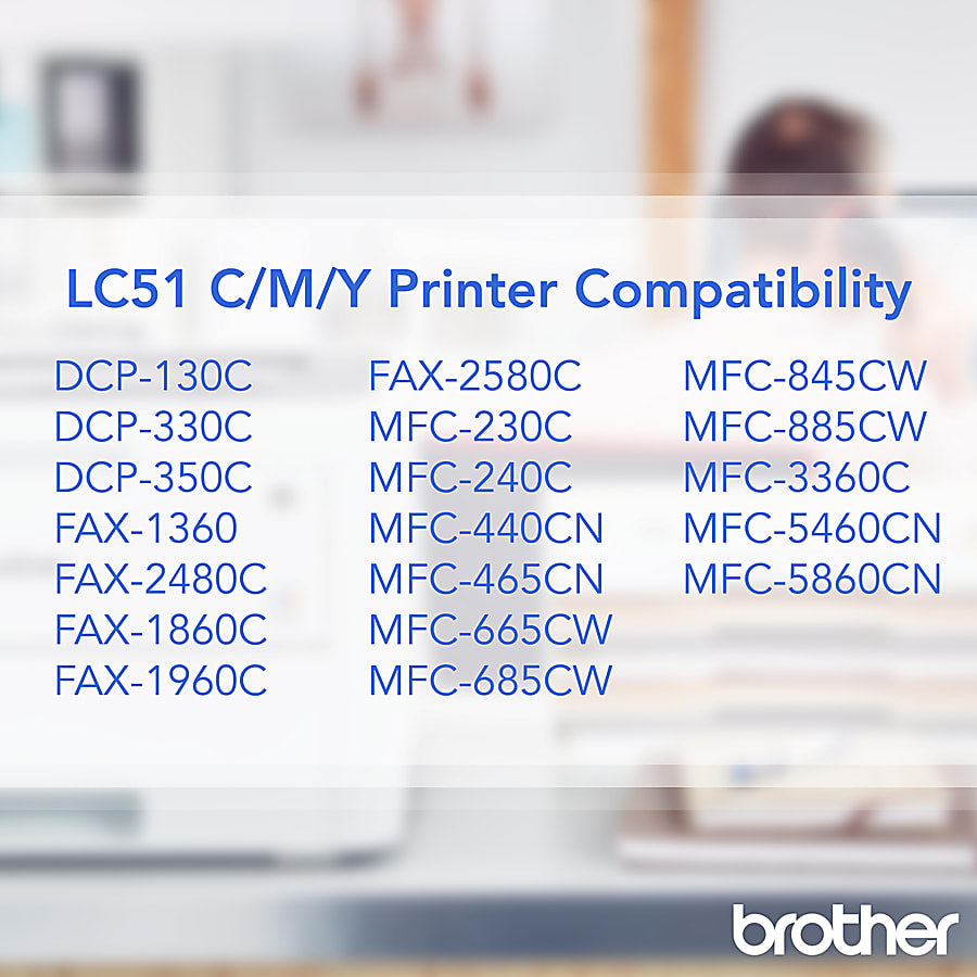 Genuine Brother LC513PKS Cyan, Magenta, Yellow Ink Cartridge (500 pages)