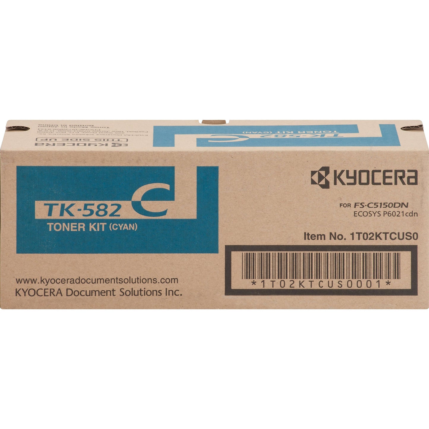 Genuine Kyocera TK-582C High Yield Cyan Toner Cartridge (2,800 pages)