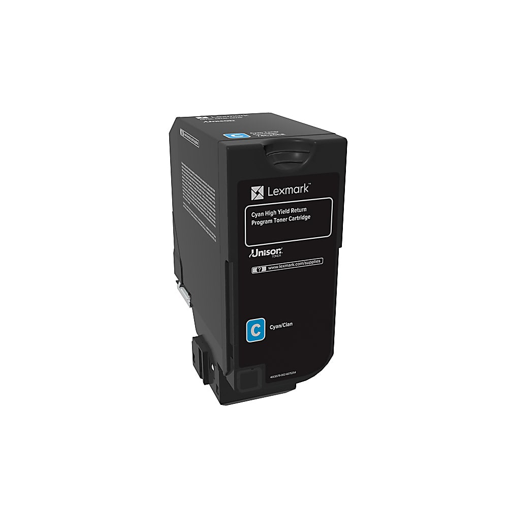 Genuine Lexmark 74C1HC0 High Yield Cyan Toner Cartridge (12,000 pages) Return Program