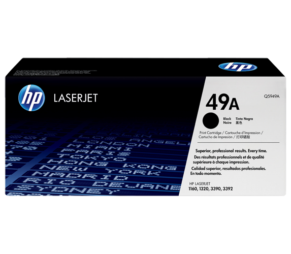 Genuine HP 49A Black Toner Cartridge, Q5949A (2,500 pages)