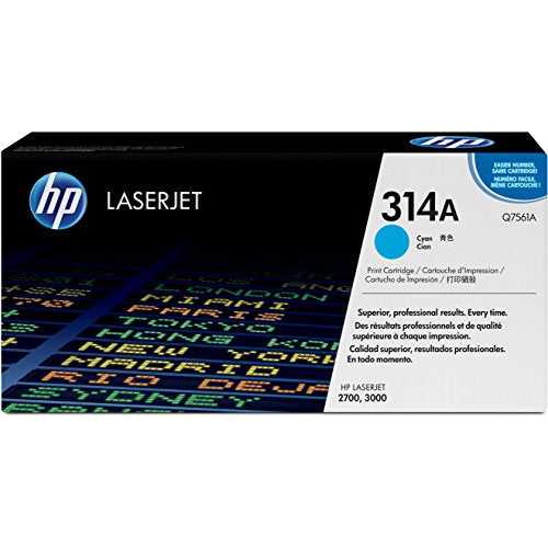Genuine HP 314A Cyan Toner Cartridge, Q7561A (3,500 pages)