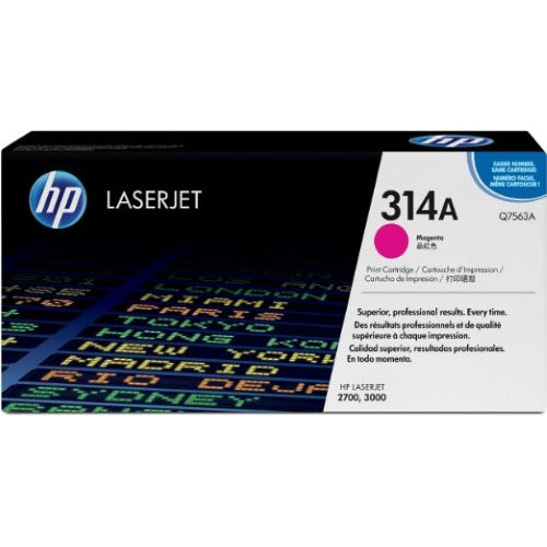 Genuine HP 314A Magenta Toner Cartridge, Q7563A (3,500 pages)
