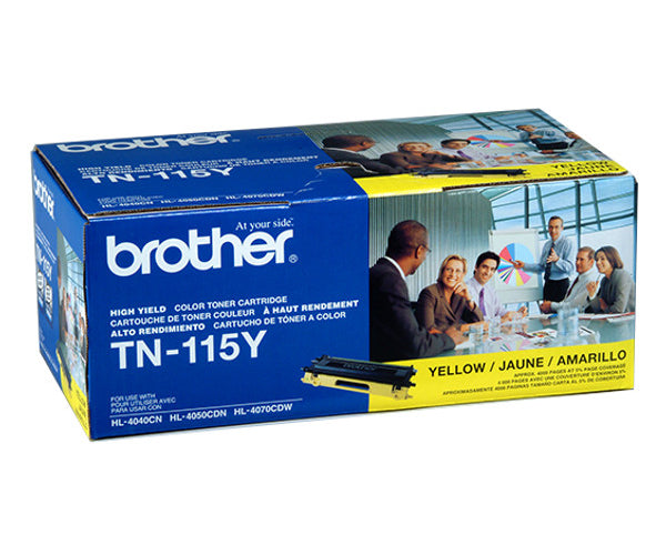 Genuine Brother TN115Y High Yield Yellow Toner Cartridge (4,000 pages)