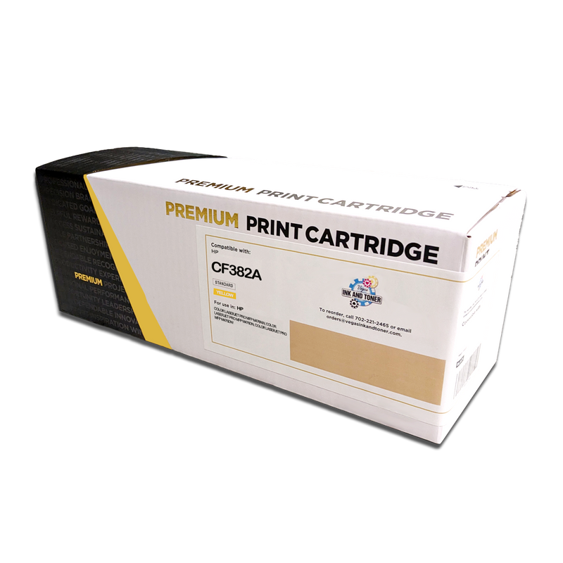 Remanufactured HP CF382A Yellow Toner Cartridge (2,700 pages)
