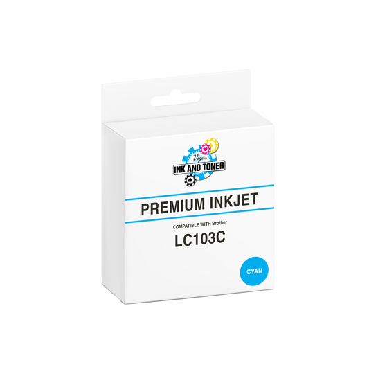 Compatible Brother LC103C High Yield Cyan Ink Cartridge (600 pages)