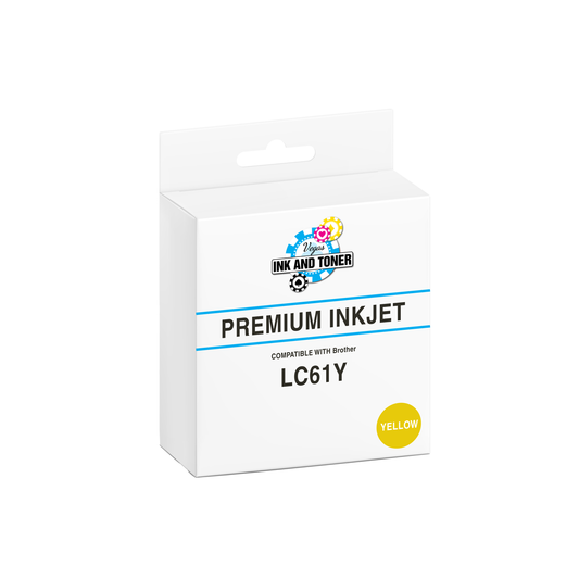 Remanufactured Brother LC61Y Yellow Ink Cartridge (325 pages)