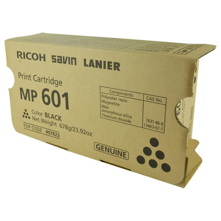 Genuine Ricoh 407823 Black Toner Cartridge (25,000 pages) MP 601