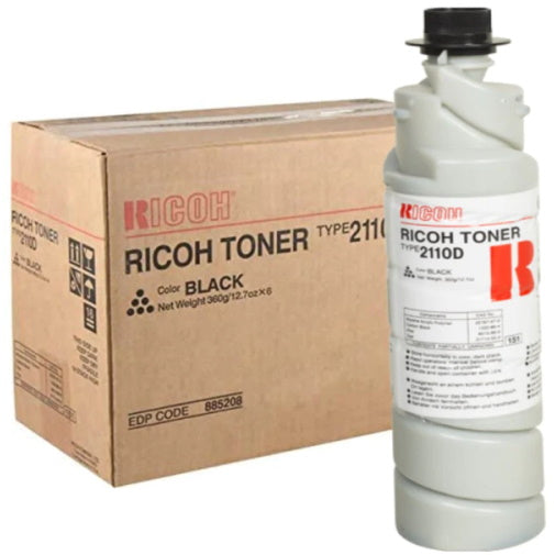 Genuine Ricoh 885208 Black Toner Cartridge (11,000 pages) (Type 2110D)
