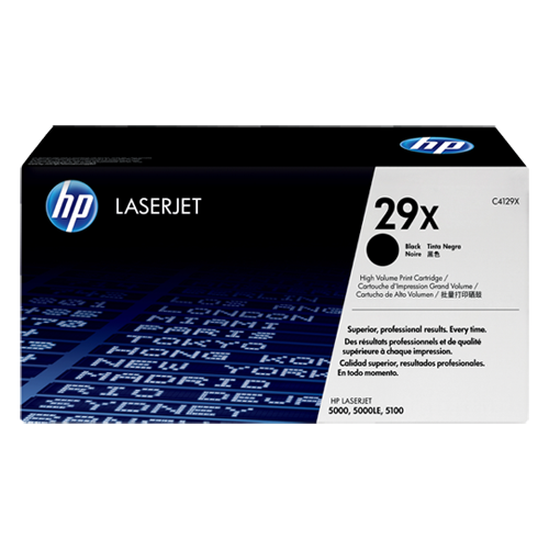 Genuine HP 29X High Yield Black Toner Cartridge, C4129X (10,000 pages)
