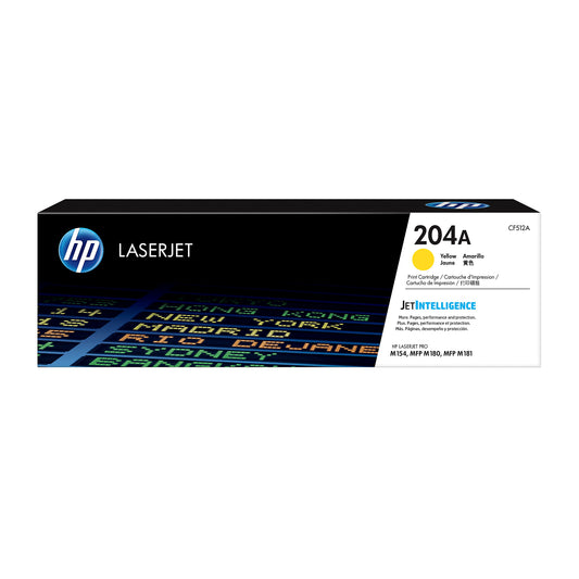 Genuine HP 204A Yellow Toner Cartridge, CF512A (900 pages) Image 1