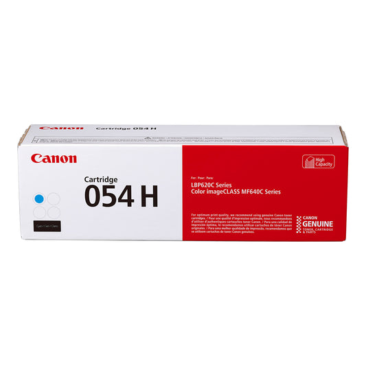 Genuine Canon 054H Cyan High Yield Cyan Toner Cartridge (2,300 pages) Image 1