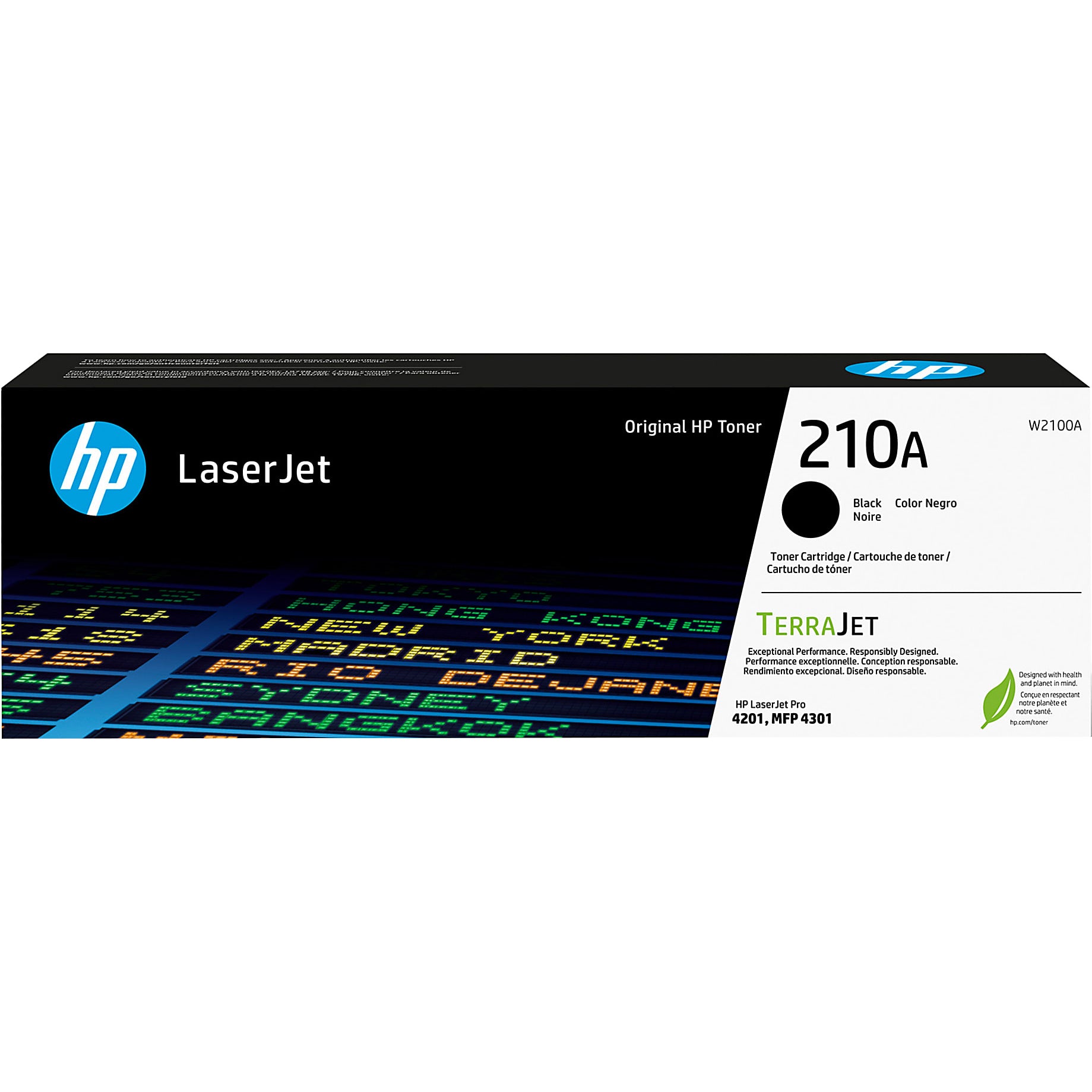 Genuine HP 210A Black Toner Cartridge, W2100A (2,000 pages) Image 1