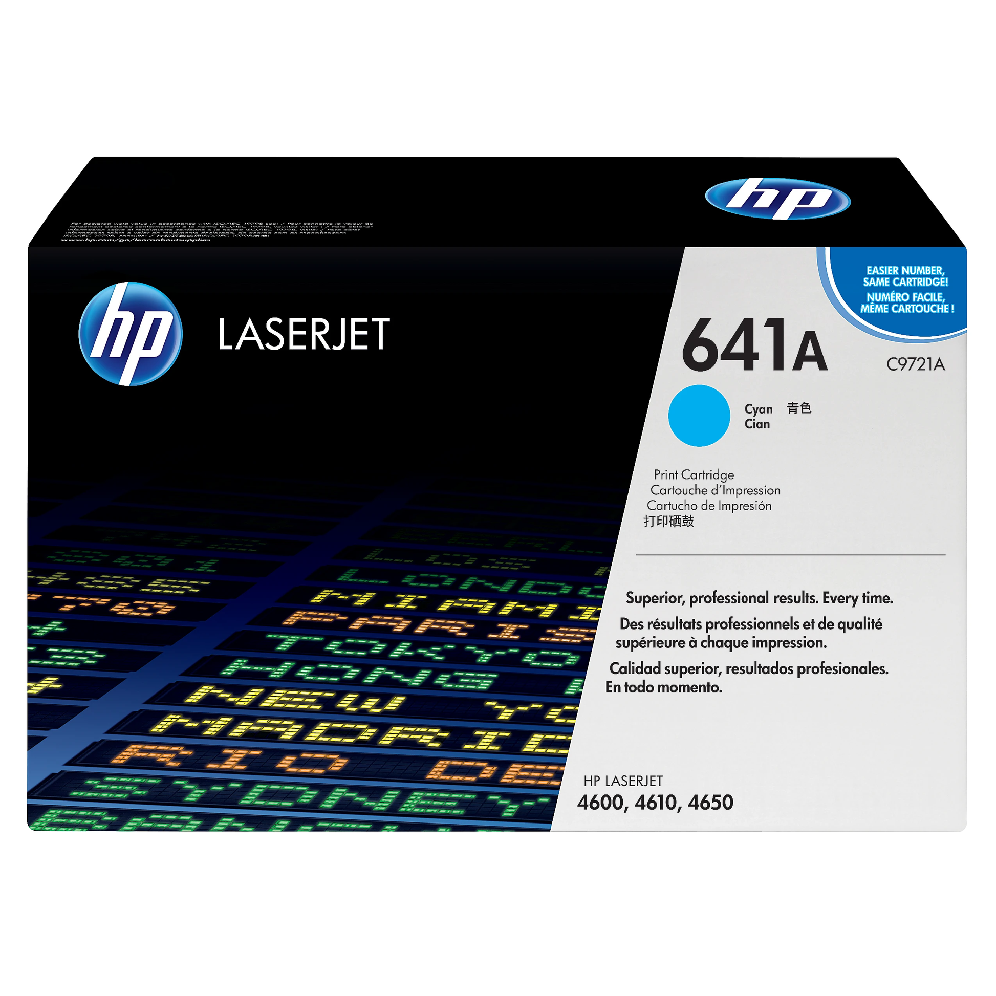 Genuine HP 641A Cyan Toner Cartridge, C9721A (8,000 pages)