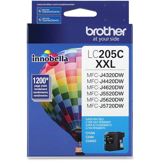 Genuine Brother LC205C Cyan Ink Cartridge (1,200 pages)