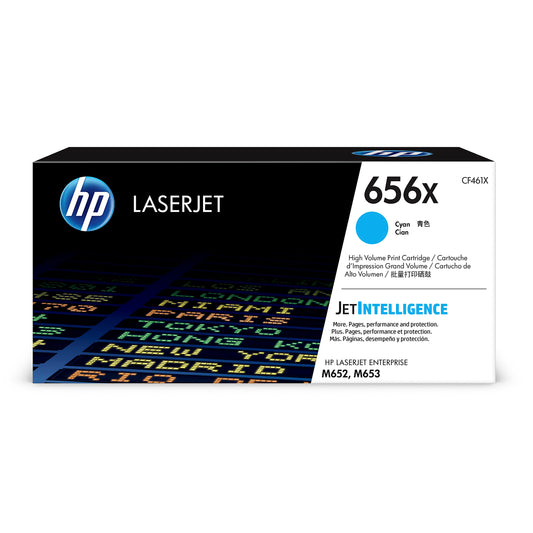 Genuine HP 656X High Yield Cyan Toner Cartridge, CF461X (22,000 pages) Image 1