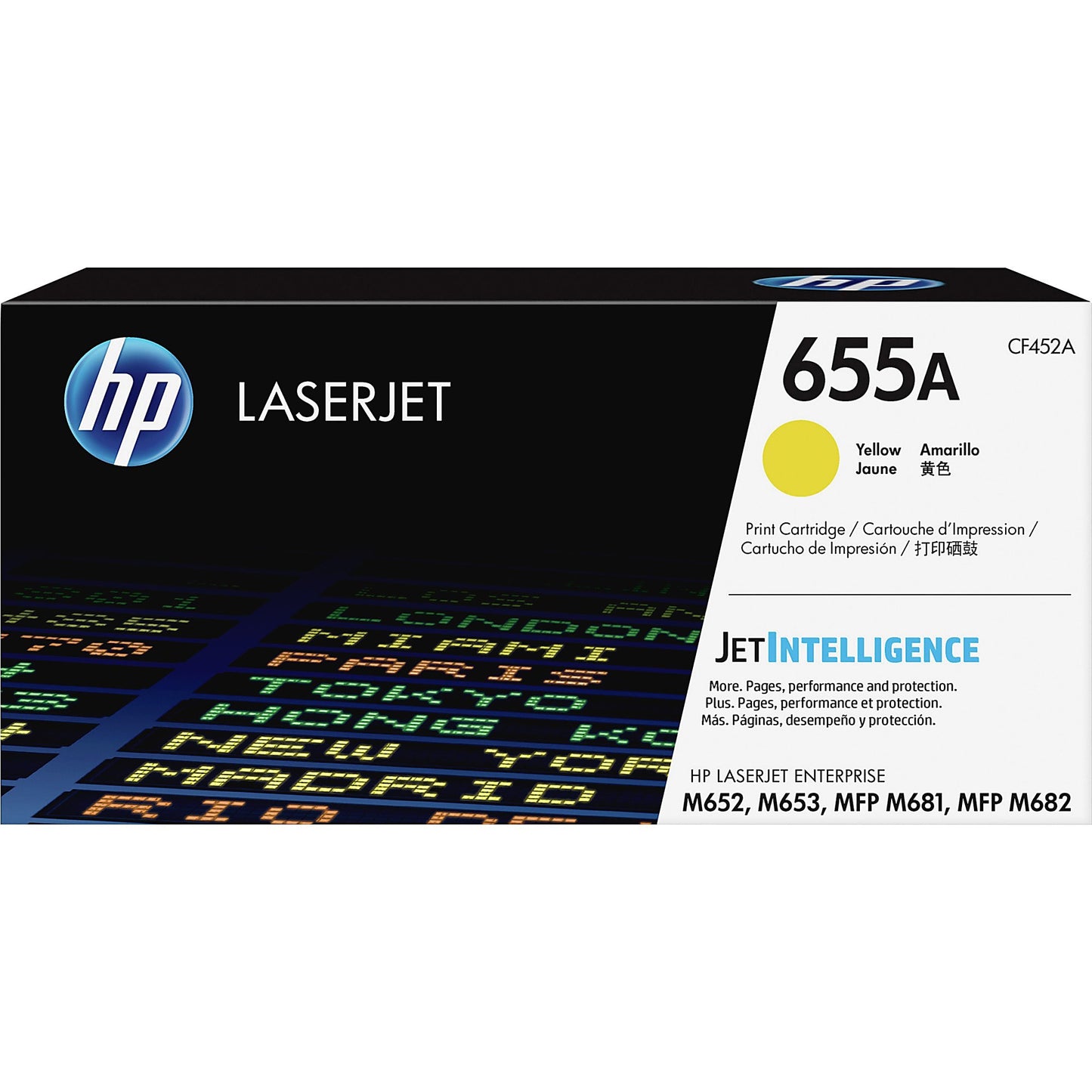 Genuine HP 655A Yellow Toner Cartridge, CF452A (10,500 pages) Image 1