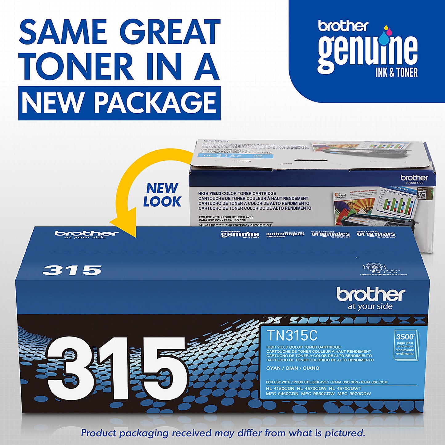 Genuine Brother TN315C High Yield Cyan Toner Cartridge (3,500 pages) Image 3