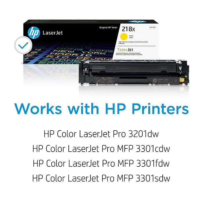 Genuine HP 218X Yellow Toner Cartridge, W2182X (2,500 pages) Image 2