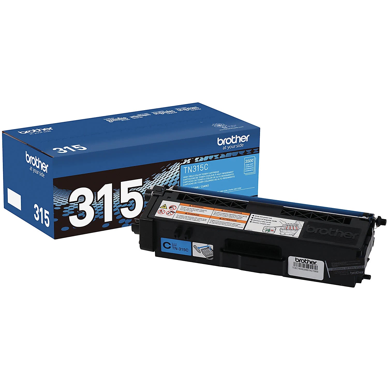 Genuine Brother TN315C High Yield Cyan Toner Cartridge (3,500 pages) Image 1