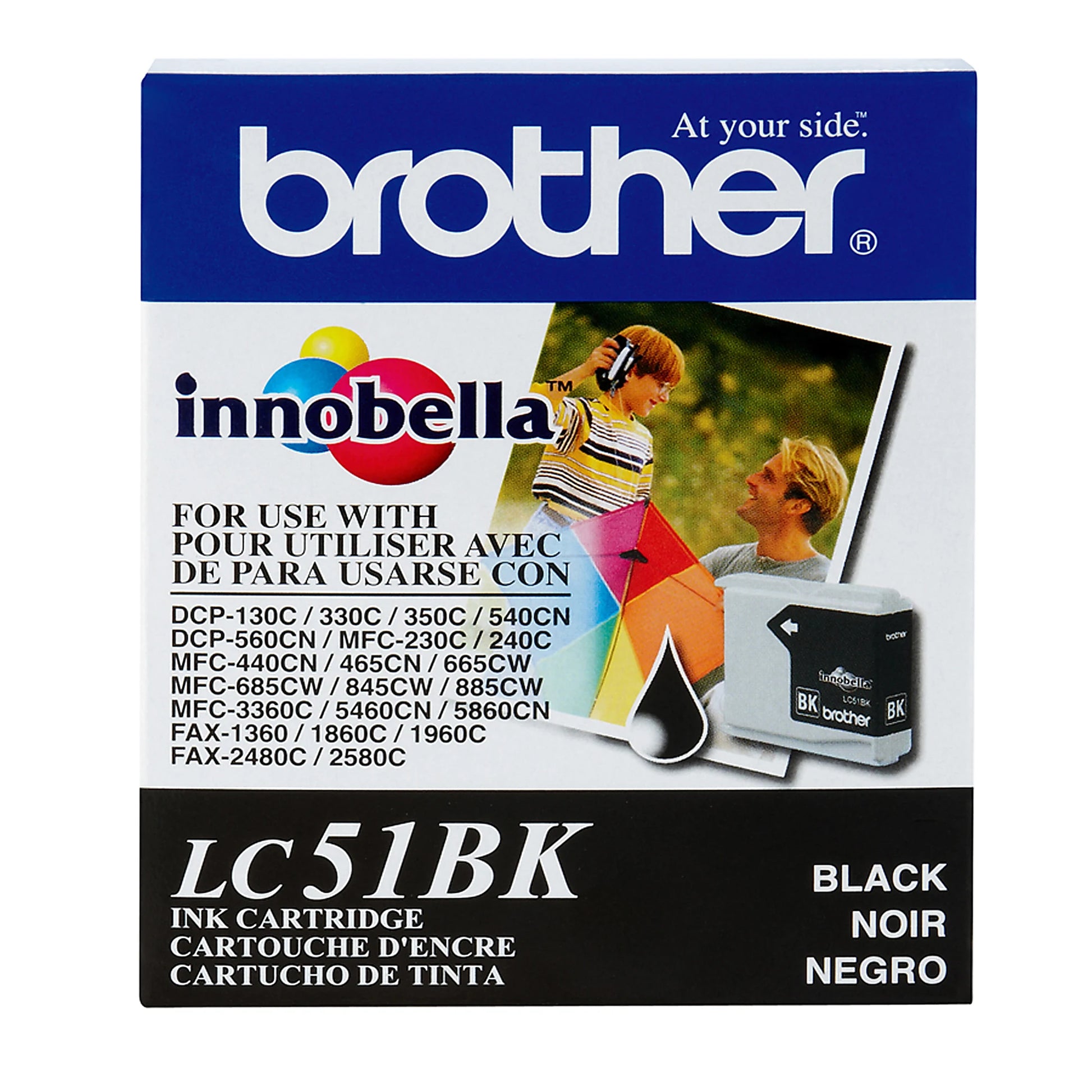 Genuine Brother LC51BK Black Ink Cartridge (500 pages)