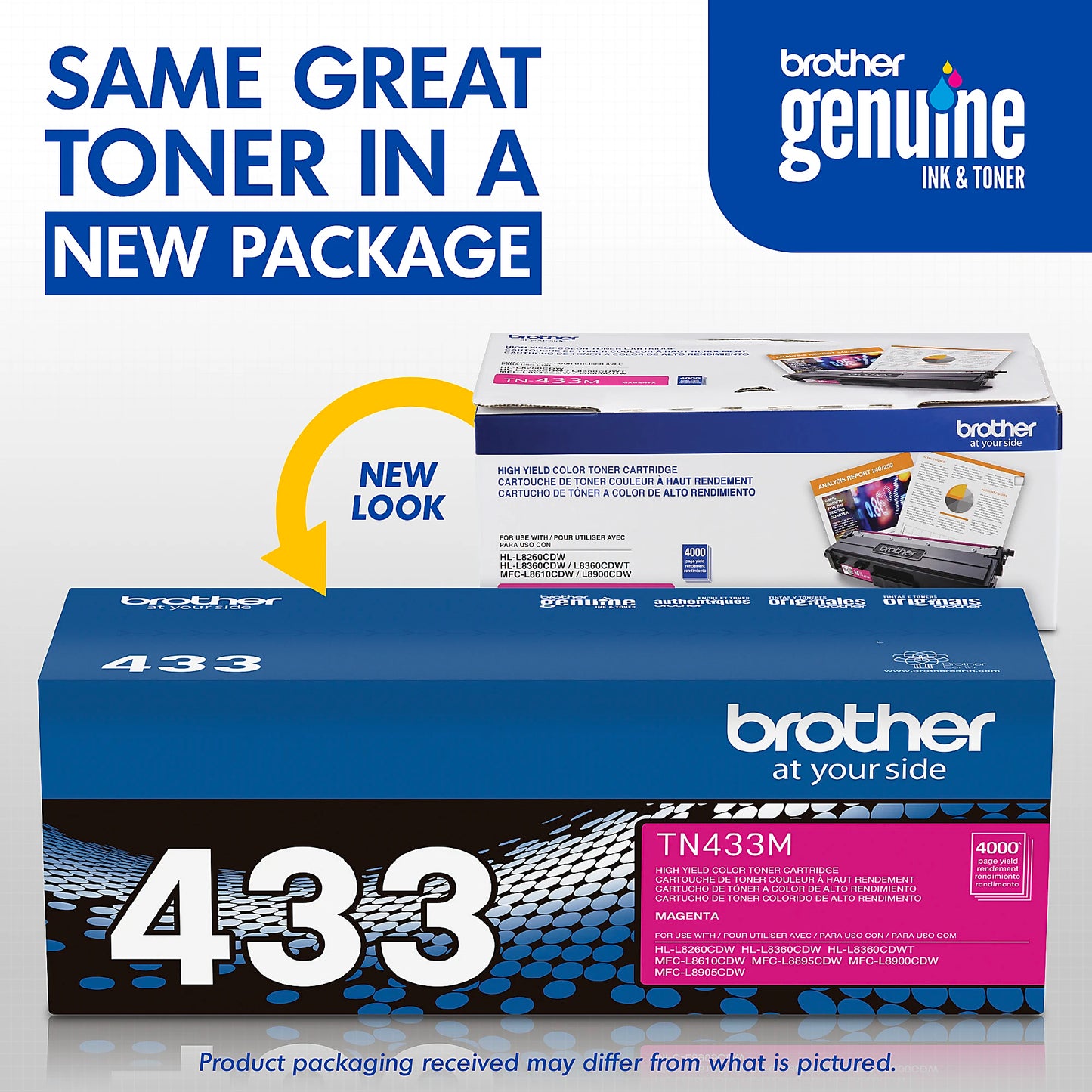Genuine Brother TN433M Magenta Toner Cartridge (4,000 pages) Image 3