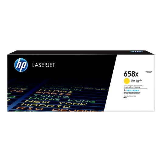 Genuine HP 658X High Yield Yellow Toner Cartridge, W2002X (28,000 pages) Image 1