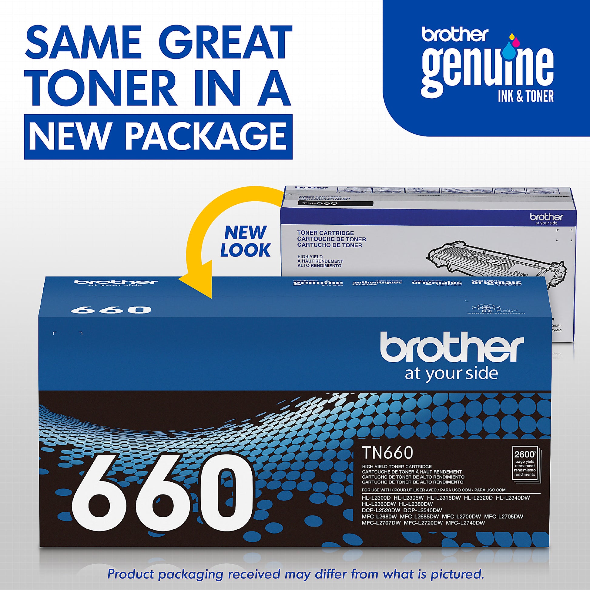 Genuine Brother TN660 High Yield Black Toner Cartridge (2,600 pages) Image 3