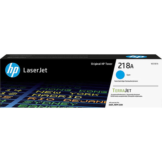 Genuine HP 218A Cyan Toner Cartridge, W2181A (1,200 pages)