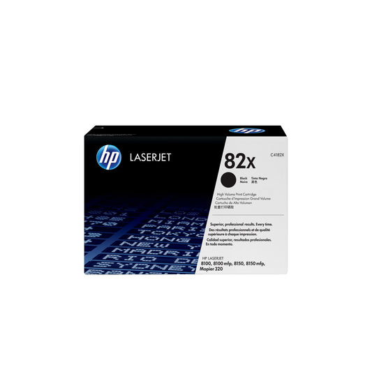 Genuine HP 82X High Yield Black Toner Cartridge, C4182X (20,000 pages)