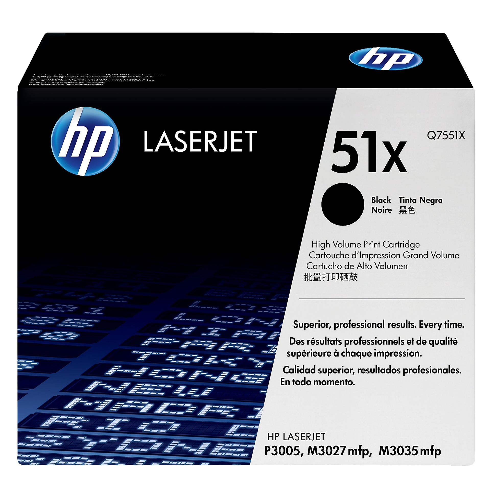 Genuine HP 51X High Yield Black Toner Cartridge, Q7551X (13,000 pages)