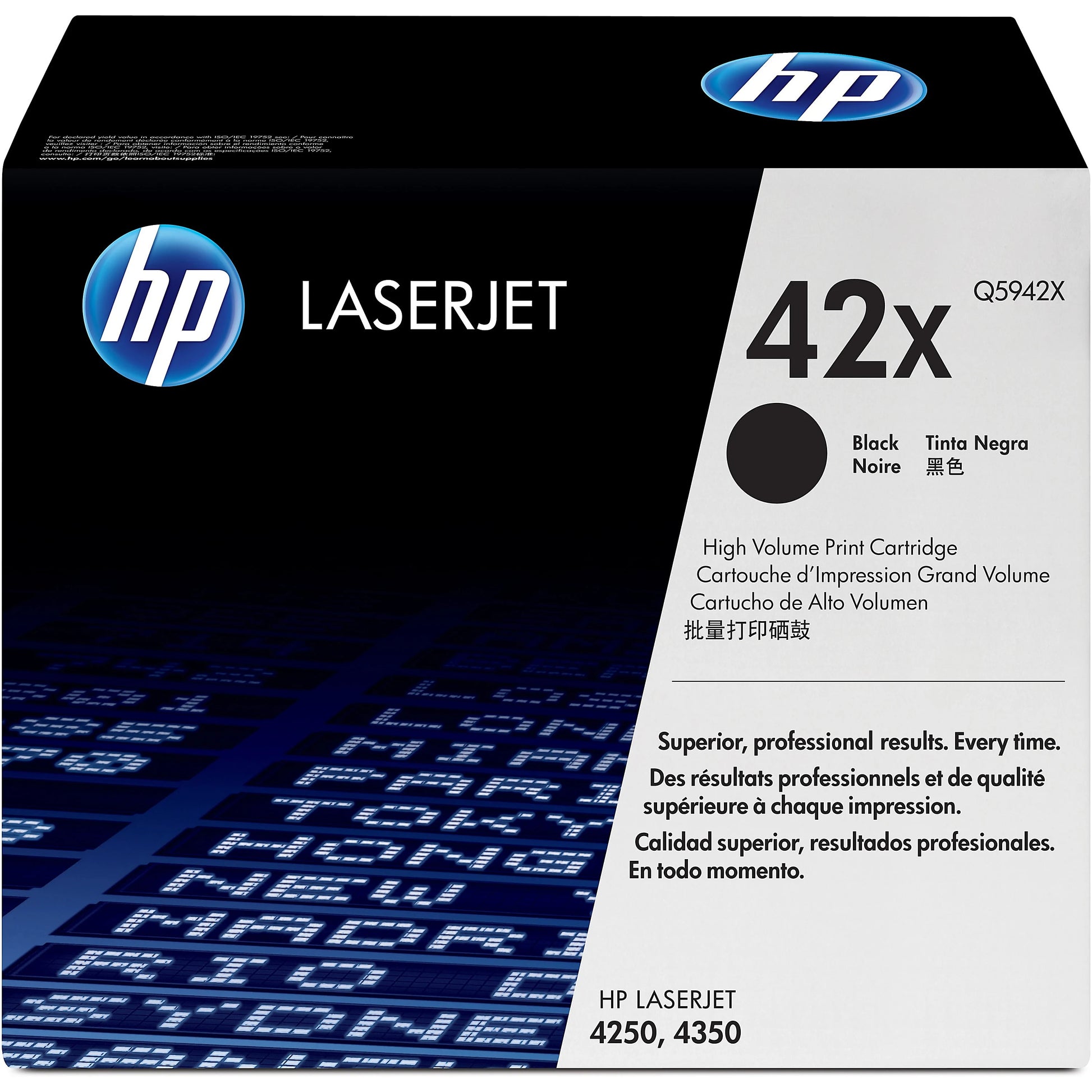 Genuine HP 42X High Yield Black Toner Cartridge, Q5942X (24,000 pages) Image 1