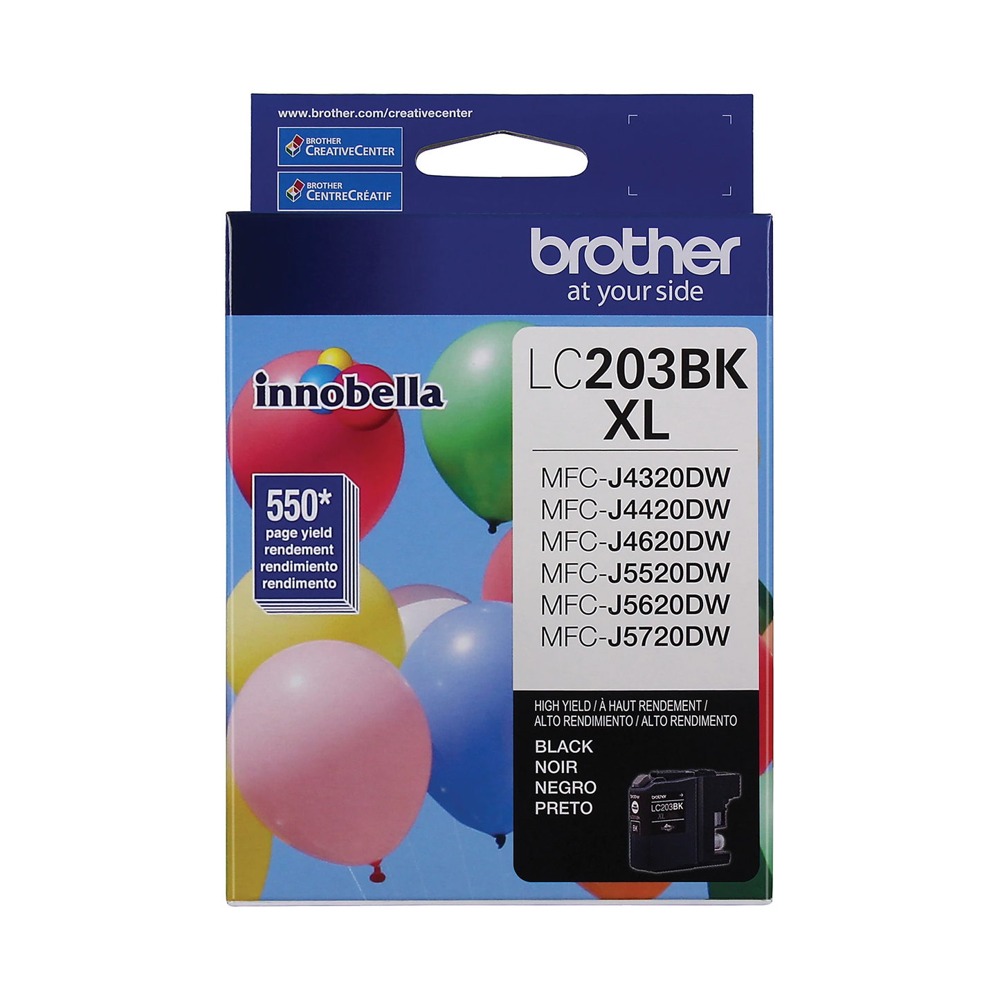 Genuine Brother LC203BK High Yield Black Ink Cartridge (550 pages)