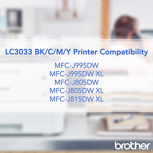 Genuine Brother LC3033Y Yellow Ink Cartridge (1,500 pages) Image 4
