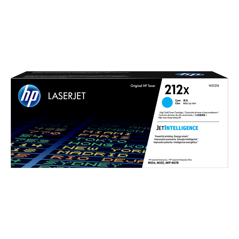 Genuine HP 212X High Yield Cyan Toner Cartridge, W2121X (10,000 pages)