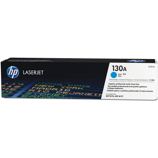 Genuine HP 130A Cyan Toner Cartridge, CF351A (1,000 pages) Image 1