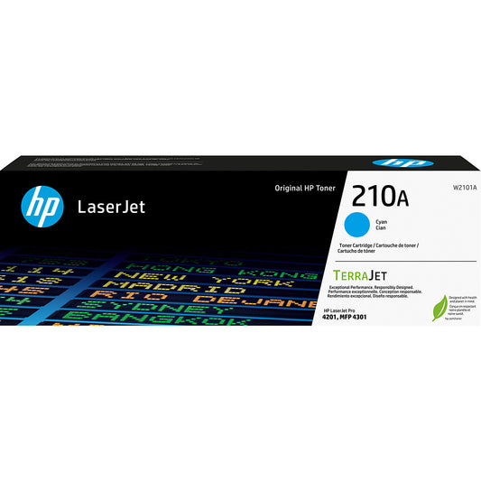 Genuine HP 210A Cyan Toner Cartridge, W2101A (1,800 pages) Image 1