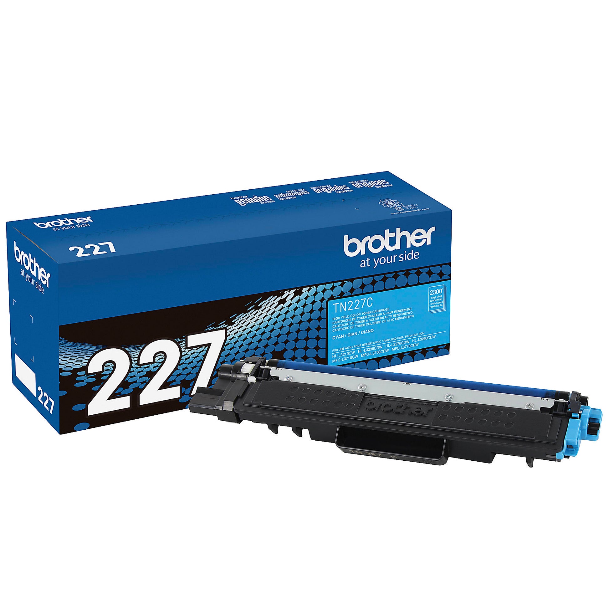 Genuine Brother TN227C High Yield Cyan Toner Cartridge (2,300 pages) Image 1