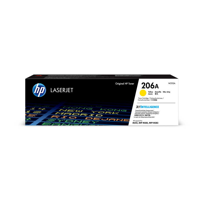 Genuine HP 206A Yellow Toner Cartridge, W2112A (1,250 pages) Image 1