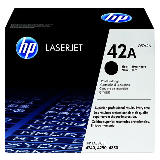 Genuine HP 42A Black Toner Cartridge, Q5942A (12,000 pages) Image 1