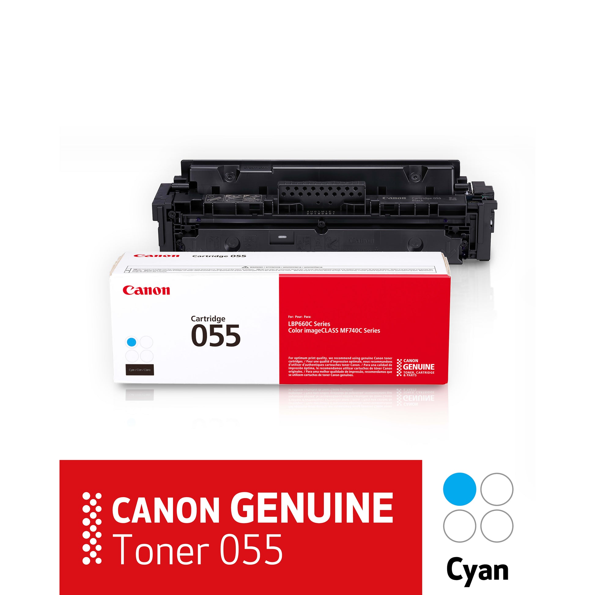 Genuine Canon 055 Cyan Cyan Toner Cartridge (2,100 pages) Image 3