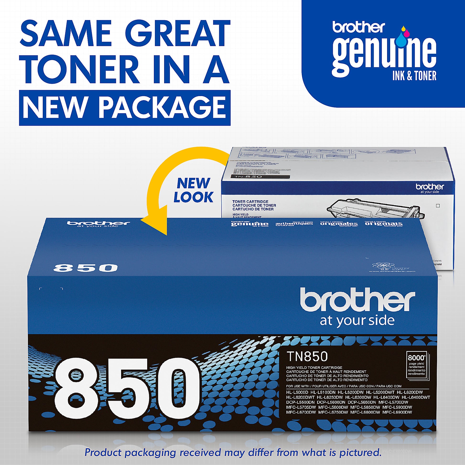 Genuine Brother TN850 High Yield Black Toner Cartridge (8,000 pages) Image 3