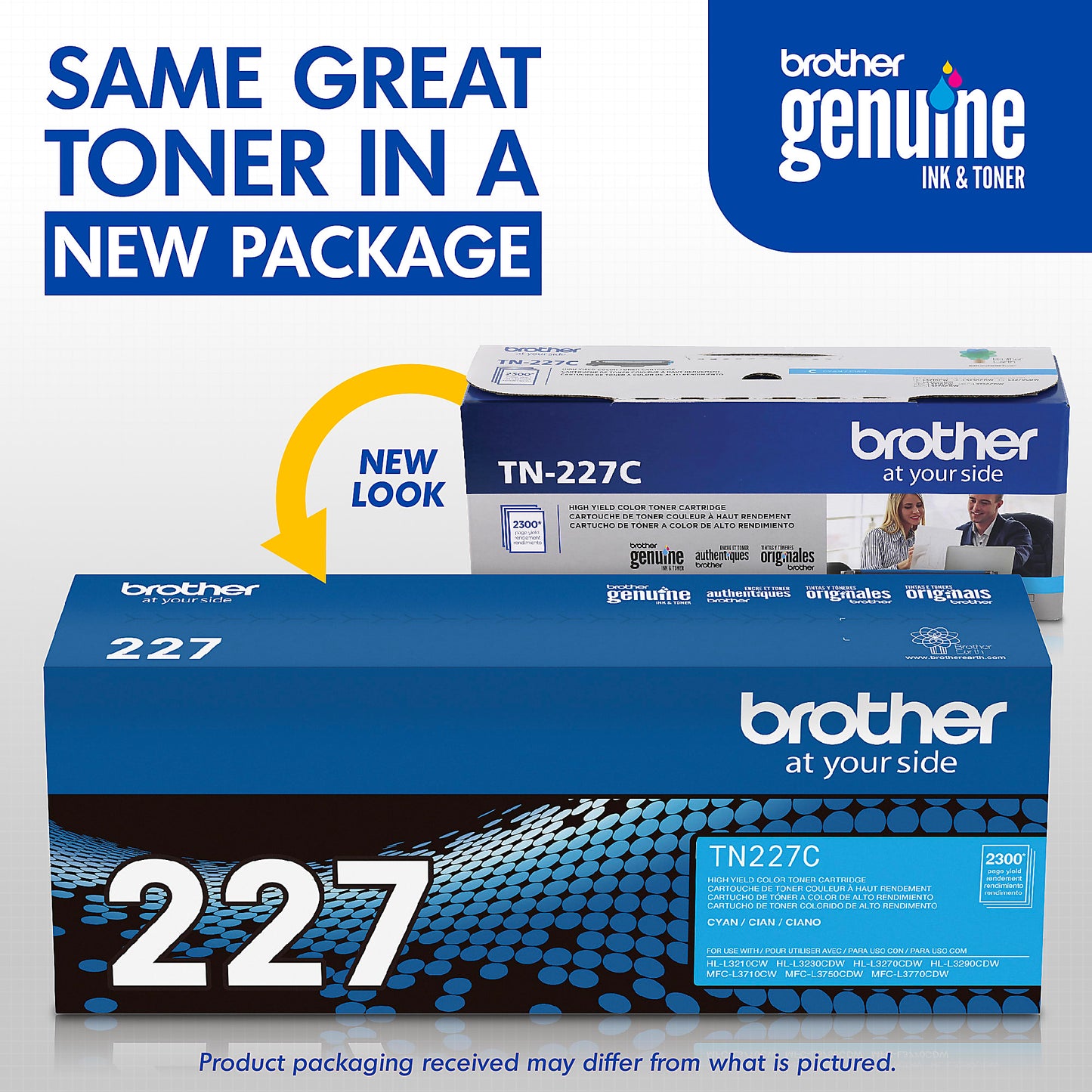 Genuine Brother TN227C High Yield Cyan Toner Cartridge (2,300 pages) Image 3