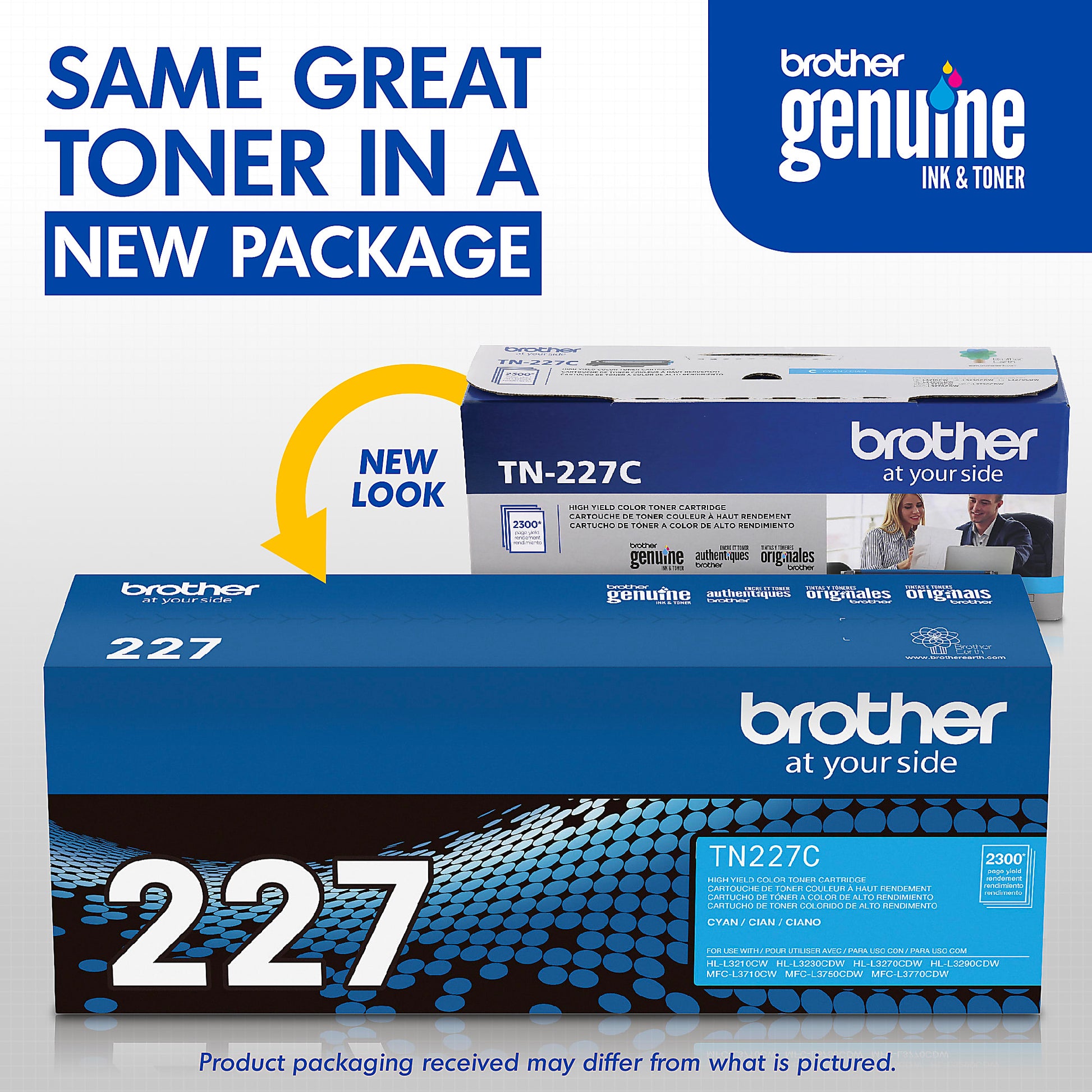Genuine Brother TN227C High Yield Cyan Toner Cartridge (2,300 pages) Image 3