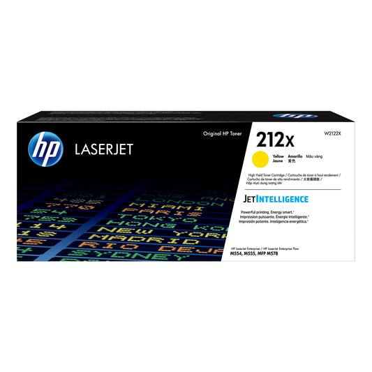 Genuine HP 212X High Yield Yellow Toner Cartridge, W2122X (10,000 pages)