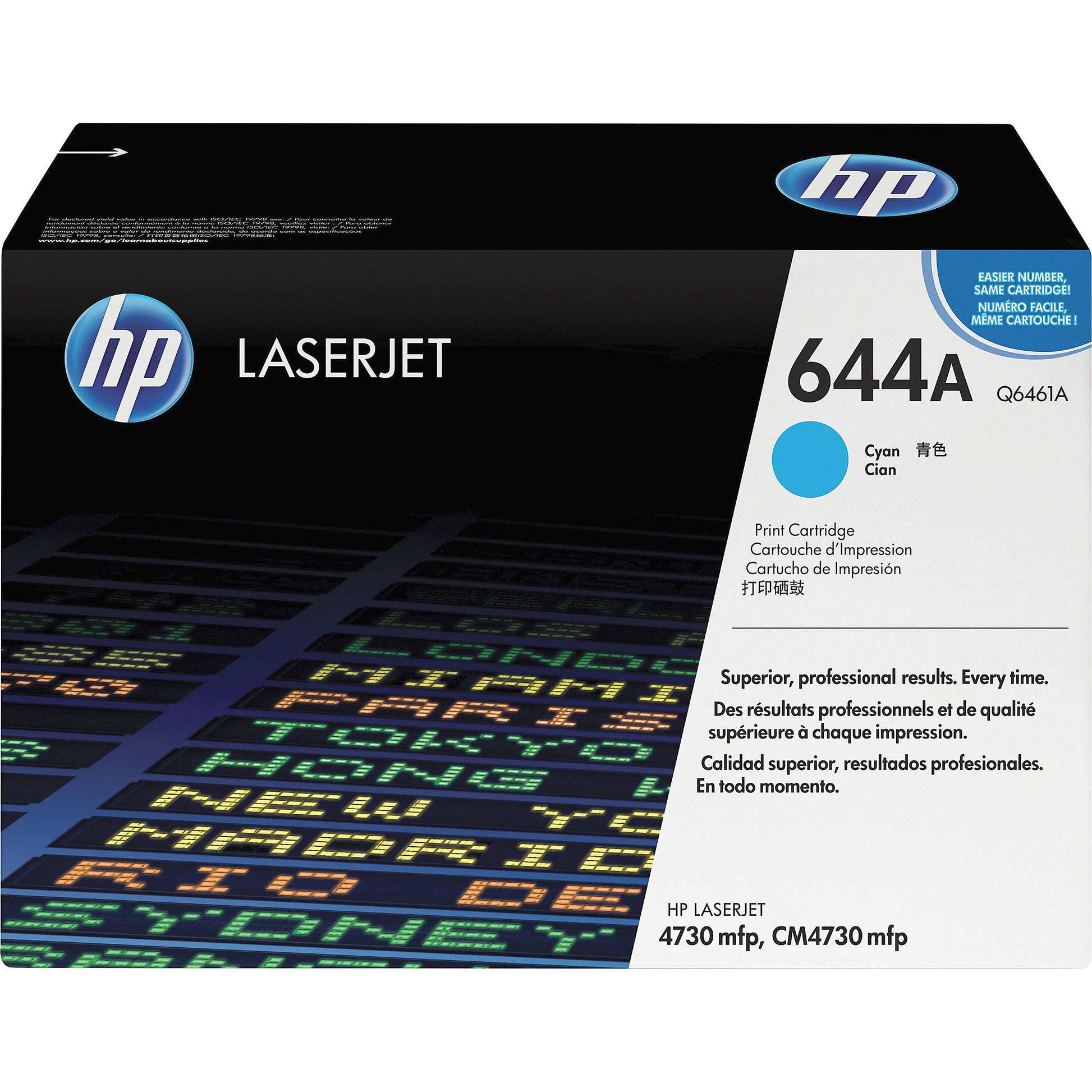 Genuine HP 644A Cyan Toner Cartridge, Q6461A (12,000 pages) Image 1