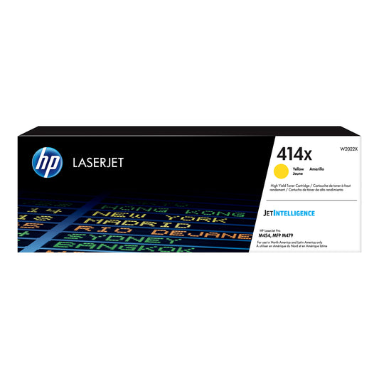 Genuine HP 414X High Yield Yellow Toner Cartridge, W2022X (6,000 pages) Image 1