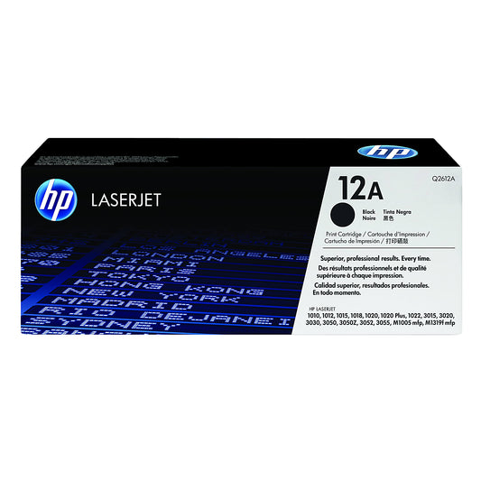 Genuine HP 12A Black Toner Cartridge, Q2612A (2,000 pages)