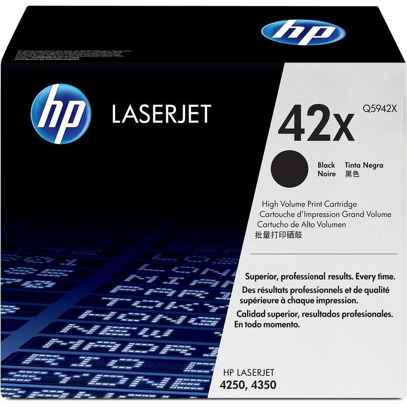 Genuine HP 42X High Yield Black Toner Cartridge, Q5942X (24,000 pages) Image 1