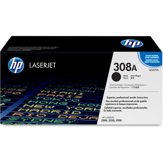 Genuine HP 308A Black Toner Cartridge, Q2670A (6,000 pages) Image 1