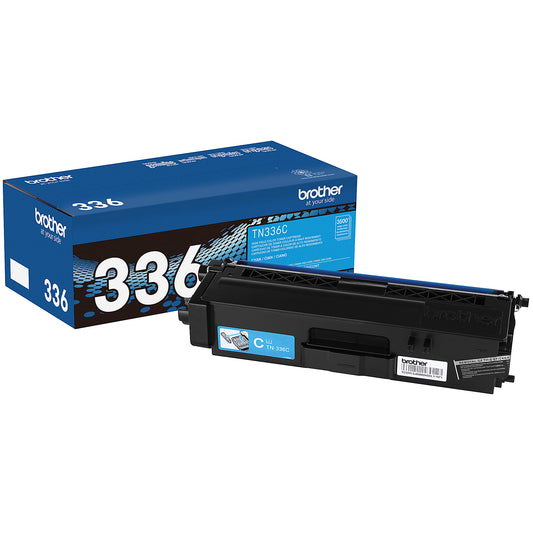 Genuine Brother TN336C High Yield Cyan Toner Cartridge (3,500 pages) Image 1